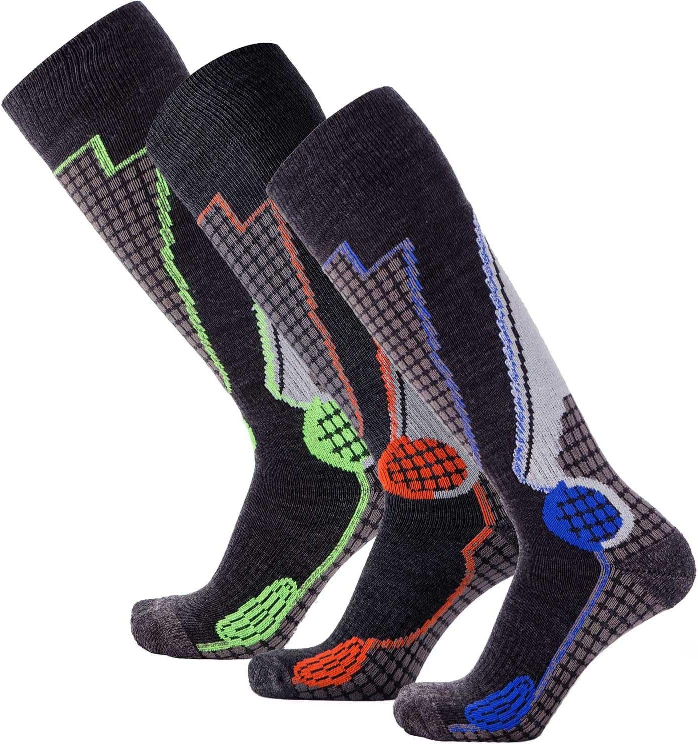 High Performance Wool Ski Socks - Thermal Warm Merino Wool OTC Sock, Men Women