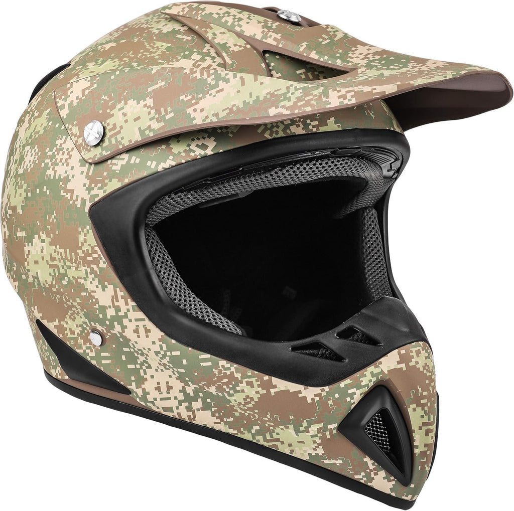 Typhoon ATV Motorcycle Helmet with Goggles & Gloves - DOT Certified Off-Road Racing Protection Gear Set for Adults/Teens - Durable MX Combo Pack